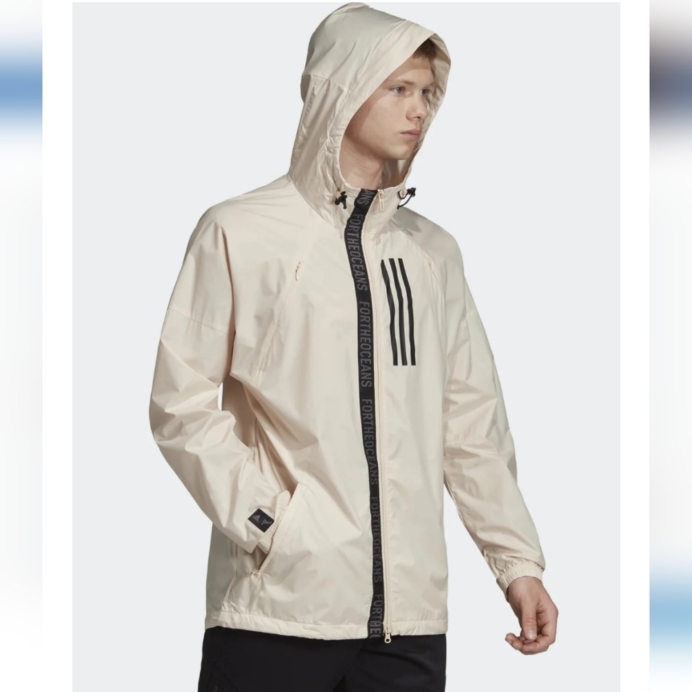 Adidas WND Parley Jacket Mens Size XL Windbreaker Athleisure Travel Outdoors